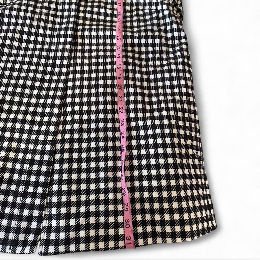 Chico's Black and White Gingham Trench Coat - Picture 5 of 6